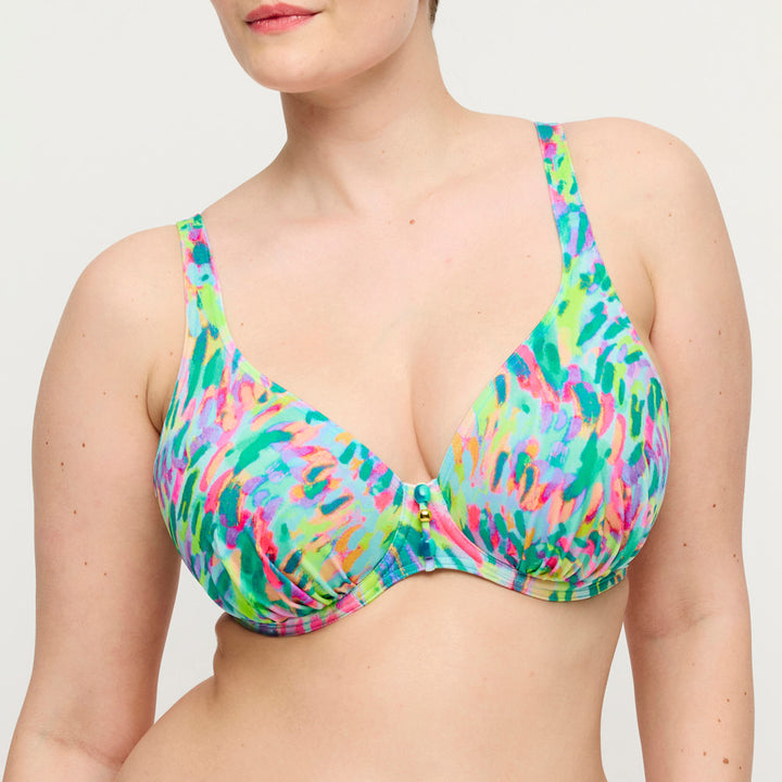 Prima Donna Swim Douala Half Padded Plunge Bikini in Impressionist Summer