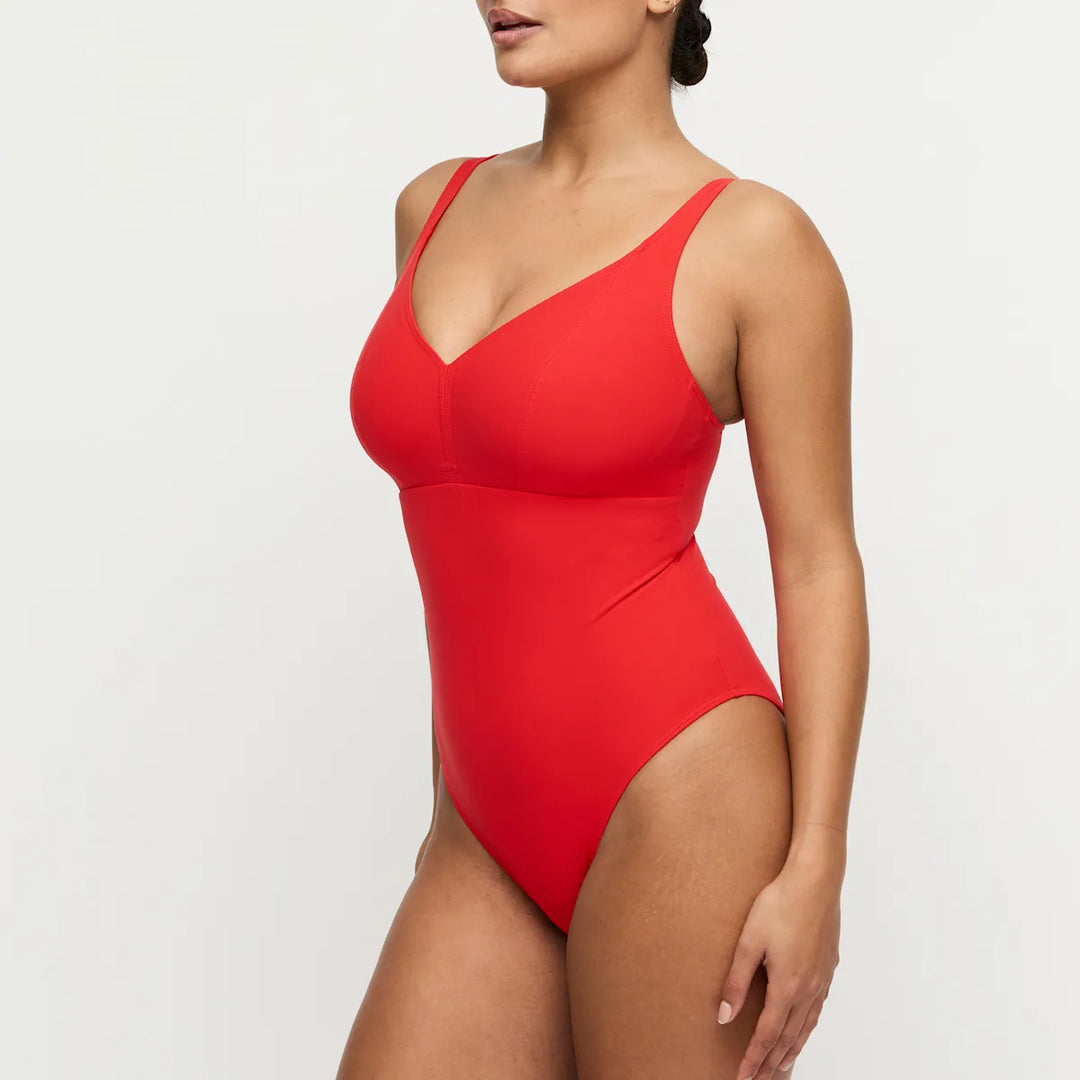 Prima Donna Swim Aswan Plunge Swimsuit in Fiesta Red