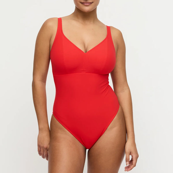 Prima Donna Swim Aswan Plunge Swimsuit in Fiesta Red