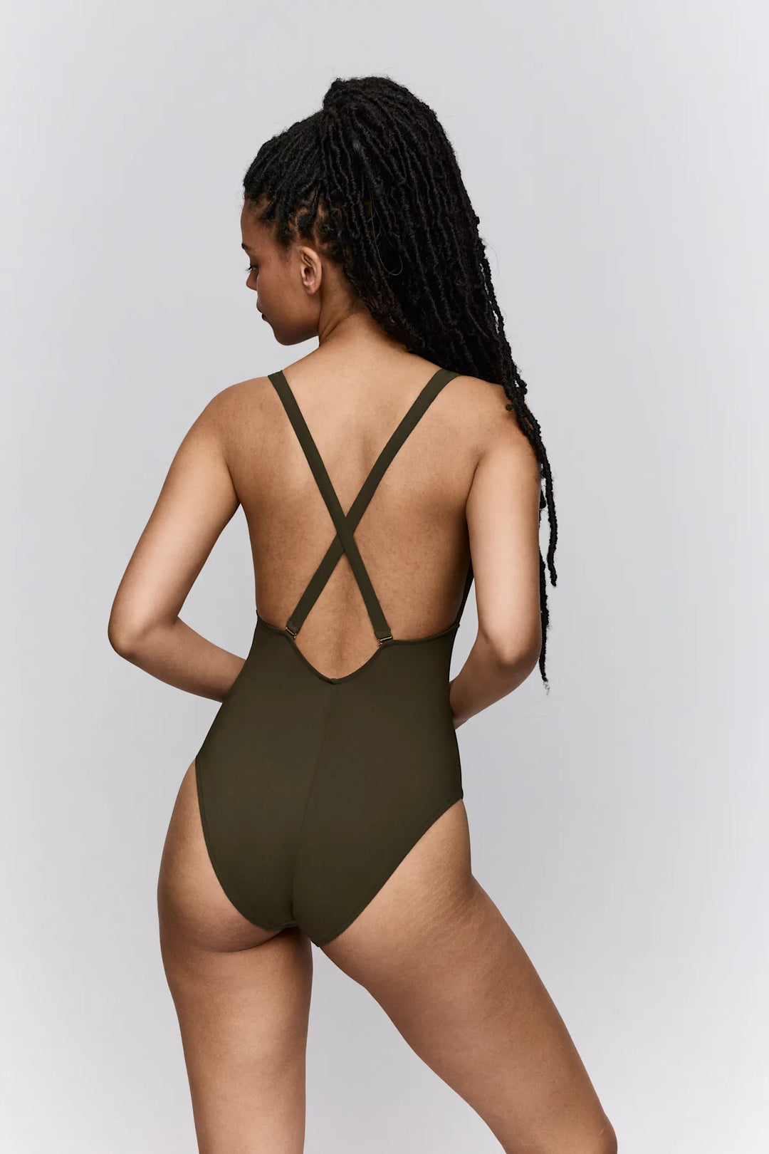 Sarda Swim Lita Padded Triangle Swimsuit in Olive Green