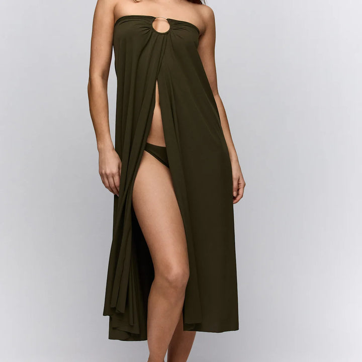 Sarda Swim Lita Beach Skirt in Olive Green