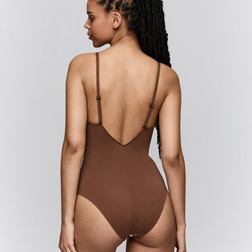 Sarda Swim Biles Boat Neck Swimsuit in Sand