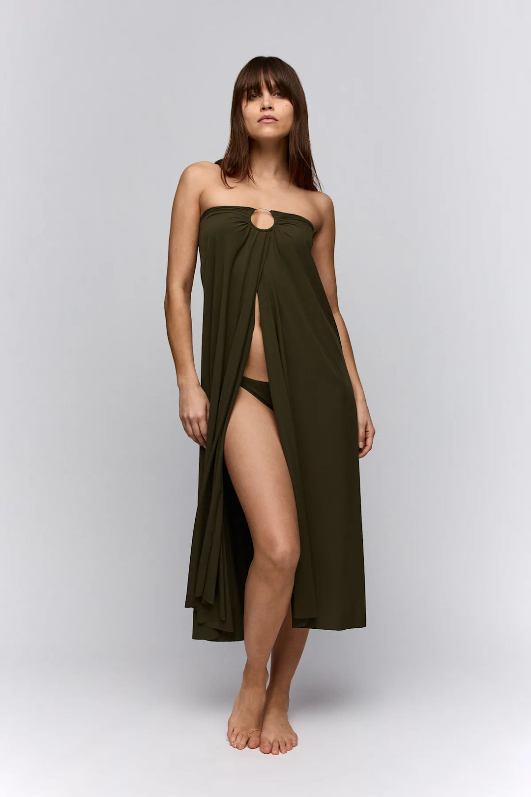Sarda Swim Lita Beach Skirt in Olive Green