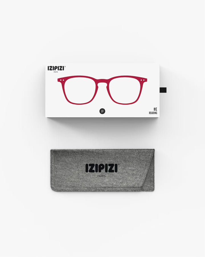IZIPIZI #E The Trapeze Reading Glasses in Cherry Red