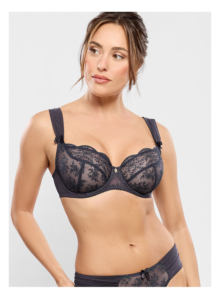 Empreinte Charlotte Low Neck Bra in Anthracite