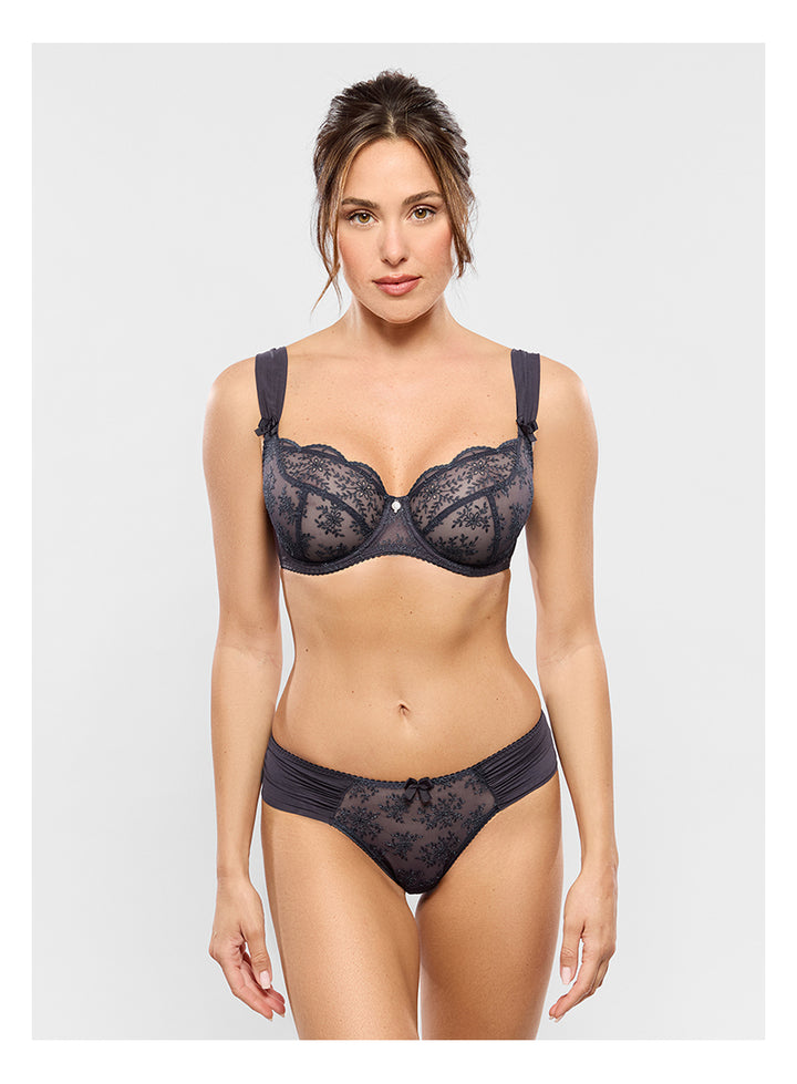 Empreinte Charlotte Low Neck Bra in Anthracite
