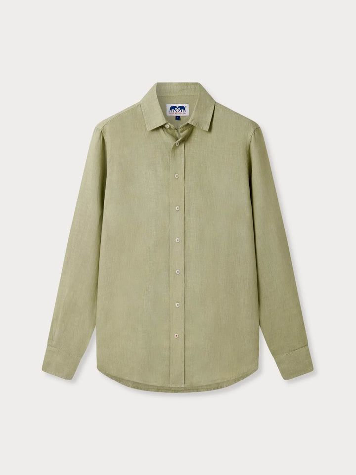Love Brand Mens Abaco Linen Shirt in Kerala Green
