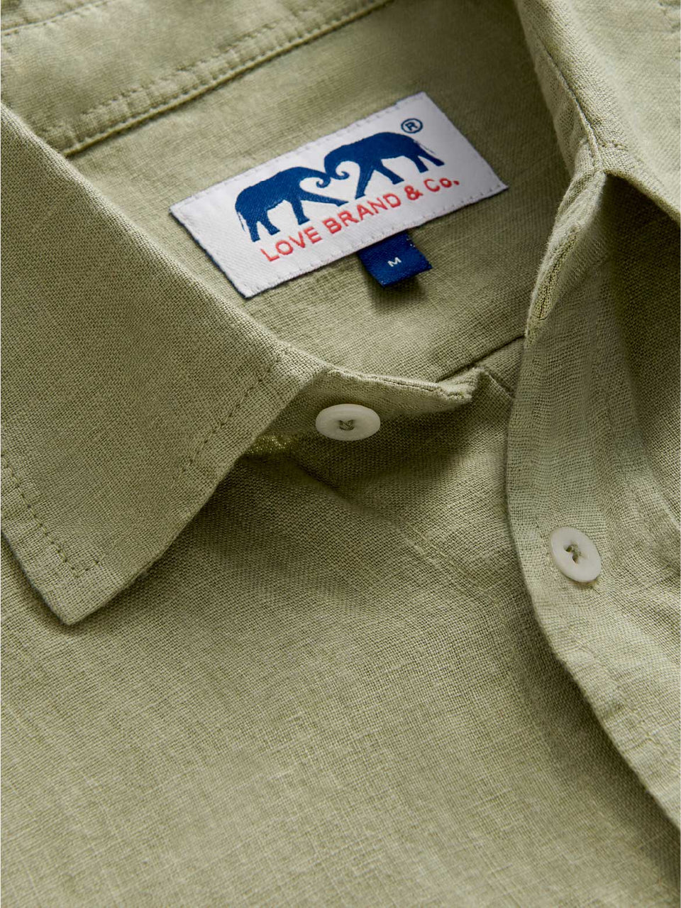 Love Brand Mens Abaco Linen Shirt in Kerala Green