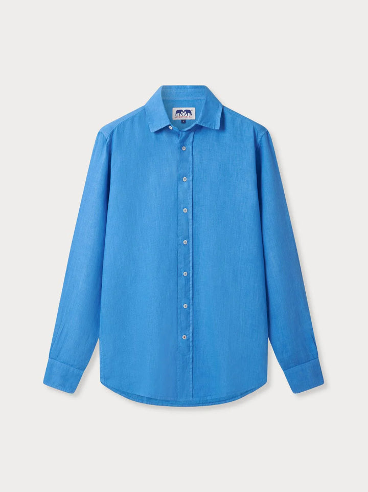 Love Brand Mens Abaco Linen Shirt in Yacht Blue