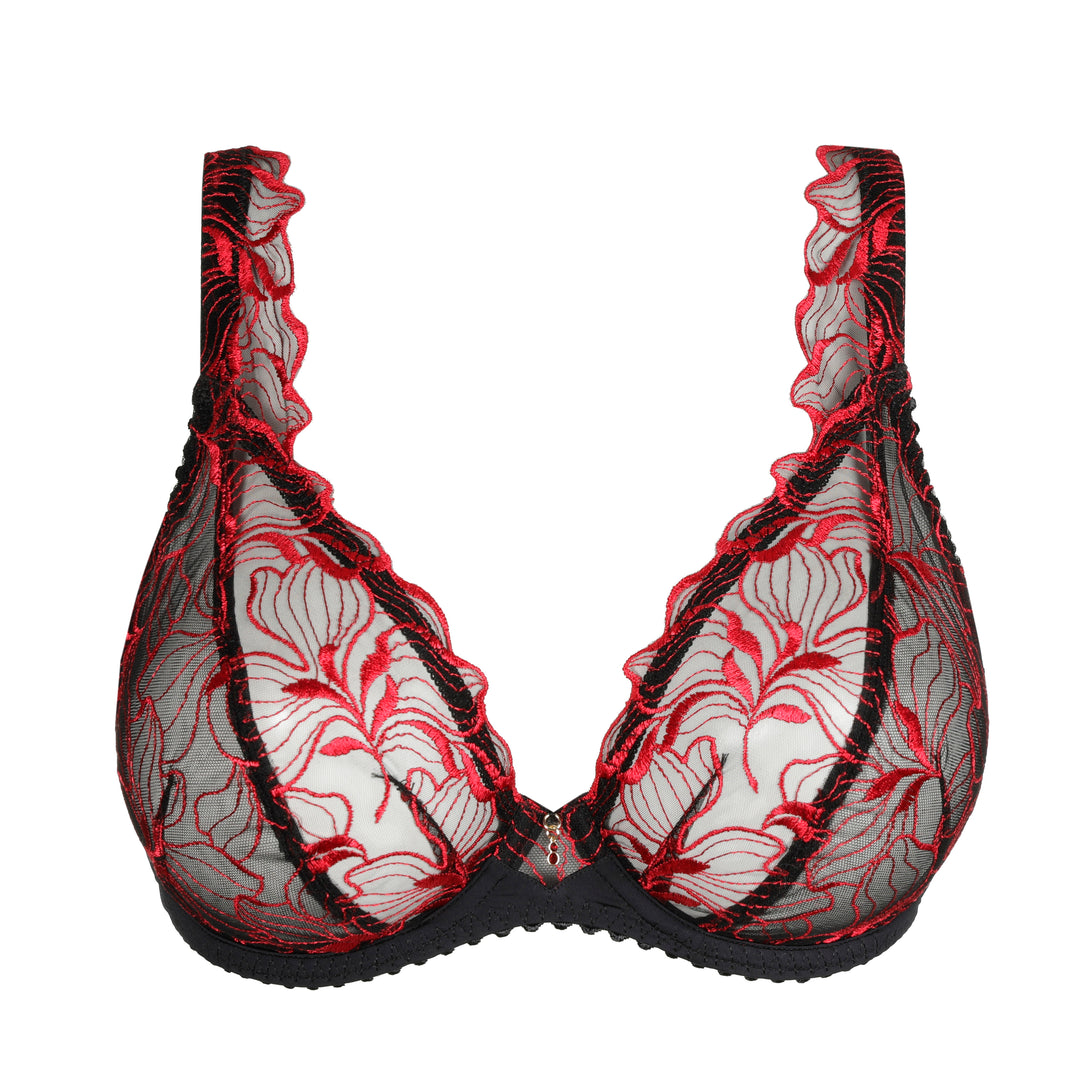 Prima Donna Springdale Plunge Bra in Black Rose