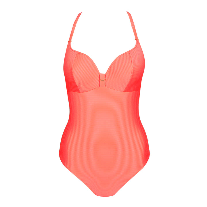 Marie Jo Swim Cassie Padded Heart Shape Swimsuit in Neon Fiesta