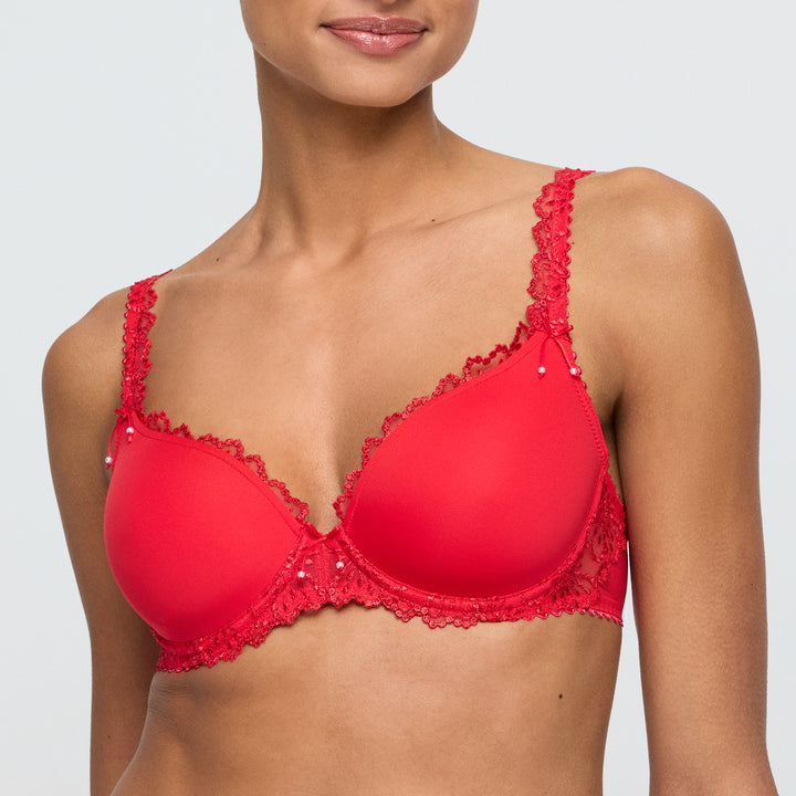 Marie Jo Jane Padded Heart Shape Bra in True Red