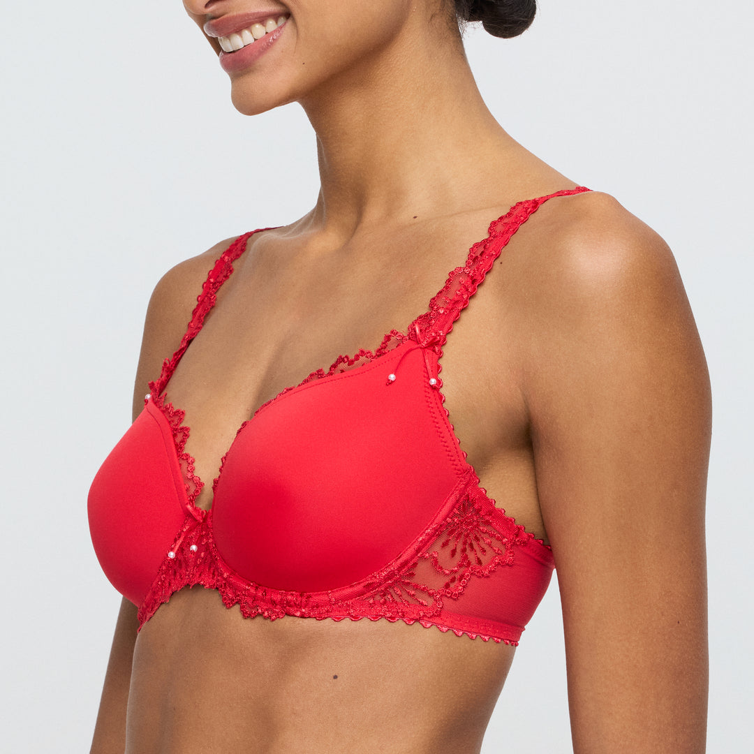 Marie Jo Jane Padded Heart Shape Bra in True Red