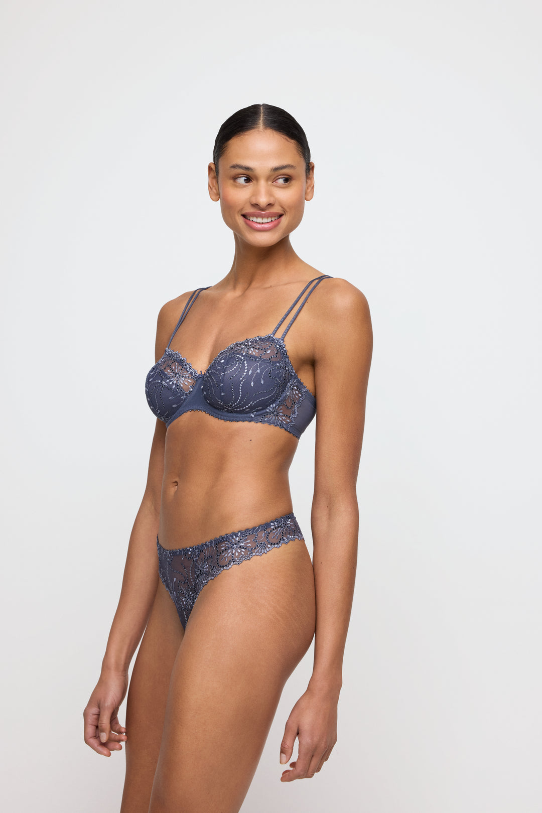 Marie Jo Jane Half Padded Balcony Bra in Blue Shadow