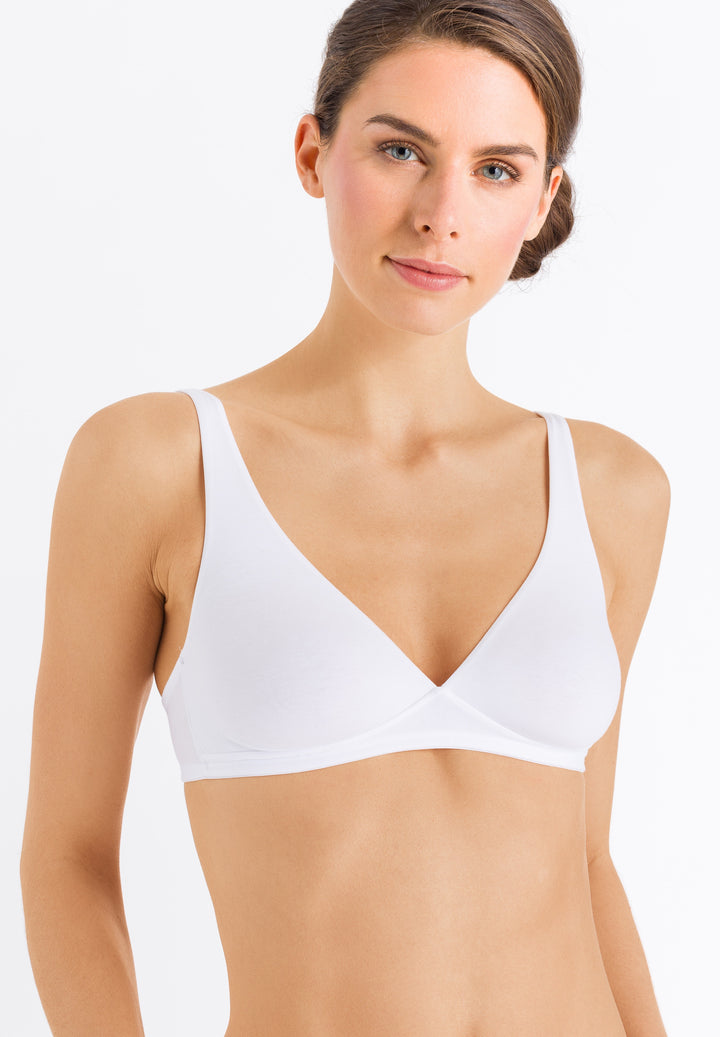 Hanro Cotton Sensation Soft Cup Wireless Bra in White